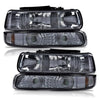 G-PLUS Headlights Assembly & LED 3rd Brake Light Headlights Compatible with Chevy Silverado 1999-2002 Fit Silverado 1999-2006 LED 3rd Brake Light
