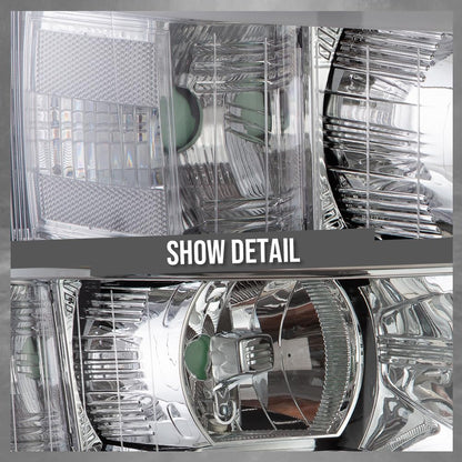 G-PLUS LED DRL Headlights, Fit Chevy Silverado 2500 3500 & HD 2007-2014/Fit Chevy Silverado 1500 2007-2013 Headlamps, Left & Right Clear Lens Chrome Housing Clear Reflector,faros delanteros