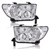 G-PLUS Headlights Compatible with Toyota Tundra 2007-2013/Compatible with Toyota Sequoia 2008-2017 Headlamps Pair Halogen Clear Lens Chrome Housing Clear Reflector,faros delanteros