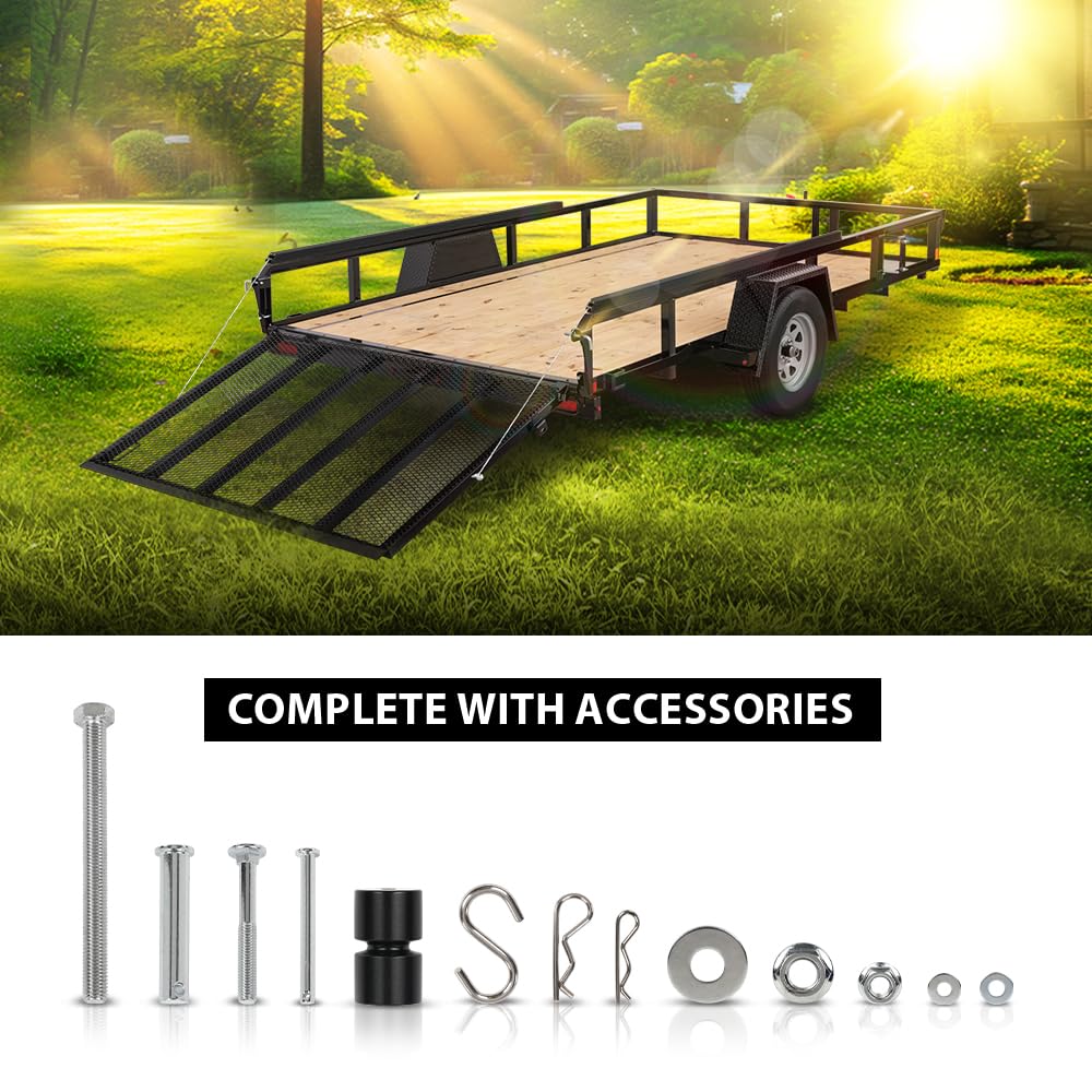 G-PLUS 2 Sided Trailer Tailgate Liftgate Ramp Lift Assist System,Fit 350 Pounds Trailers with Side Rails Between 10 and 24 Inches and Tailgate Heights Between 4 and 6 Feet Black