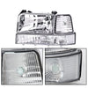 G-PLUS Headlights Fit 1992-1996 Bronco/1992-1996 Ford F150 F250 F350 Super Duty,97 9th Old Body Style Headlamps w/Corner Signal Clear Lens Chrome Housing Clear Reflector,faros delanteros