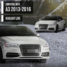 G-PLUS Headlight Lens Cover for Audi A3 2013-2016 Right Clear Front View