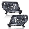 G-PLUS Headlights Assembly Compatible with Toyota Tacoma 2005 2006 20007 2008 2009 2010 2011 Bumper Headlamps Smoky Lens Chrome Housing Clear Reflector,faros delanteros