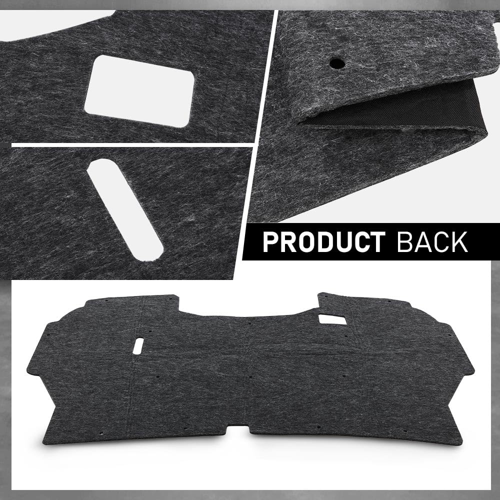 G-PLUS Hood Insulation Pad Truck Under w/Clips Compatible with Ford F150 1992-1996/Fit Ford F250 F350 1992-1997