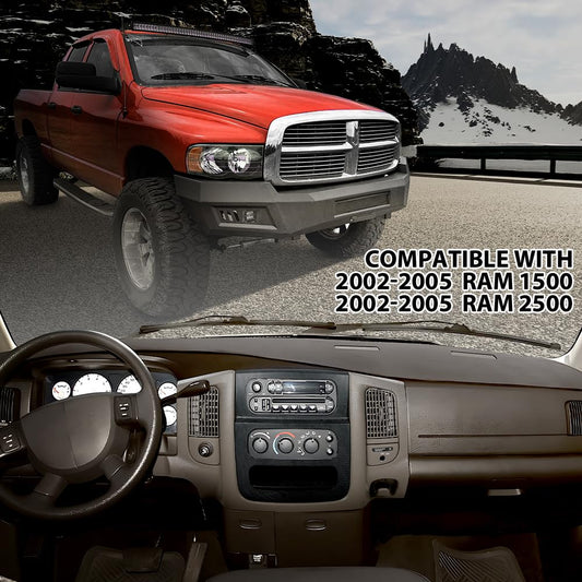 G-PLUS Dash Radio Trim Bezel Cover Surround Panel w/Air Vent & Storage Compatible with Dodge Ram 1500 2002-2005/Fits Dodge Ram 2500 3500 2003-2005 Beige