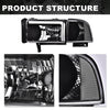 G-PLUS DRL LED Headlights Assembly Fit Dodge Ram 1500 1994-2001,Fit Dodge Ram 2500 3500 1994-2002(Not for Ram Sport) Headlamps w/o Bulbs Clear Lens Black Housing Clear Reflector