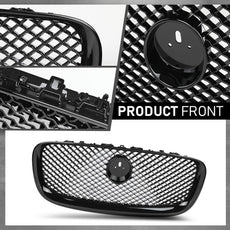 G-PLUS Front Center Upper Mesh Grille Compatible with Jaguar XF XFR 2012-2015 Black Product Image