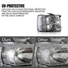 G-PLUS LED DRL Headlights, Fit Chevy Silverado 2500 3500 & HD 2007-2014/Fit Chevy Silverado 1500 2007-2013 Headlamps, Left & Right Clear Lens Chrome Housing Clear Reflector,faros delanteros