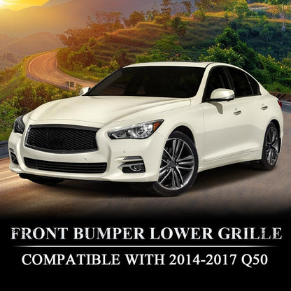 G-PLUS Front Bumper Lower Grille Compatible with Infiniti Q50 2014-2017 Matte Black Grill IN1036102 622544HB0A