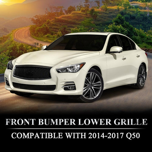 G-PLUS Front Bumper Lower Grille Compatible with Infiniti Q50 2014-2017 Matte Black Grill IN1036102 622544HB0A