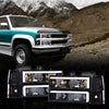G-PLUS LED DRL headlights, Compatible with 1994 1995 1996 1997 1998 1999 2000 GMC C10 C/K C1500 bumper Headlamp, Smoky lens Black Housing Amber Reflector