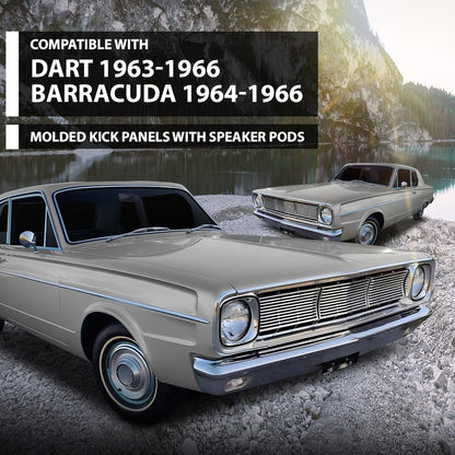 G-PLUS Kick Panels with Speaker Pods Compatible with Dart Valiant 1963-1966 and Barracuda Models 1964-1966