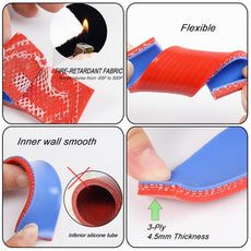 G-PLUS Radiator Hose Kit for Mitsubishi Eclipse Turbo 1995-1999 Silicone Red Front View