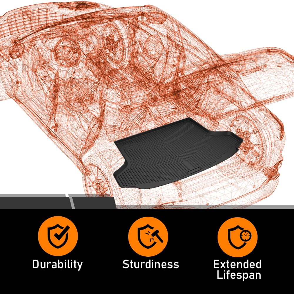 G-PLUS Rear Trunk Cargo Liner Mats Fit for Honda HRV 2023 2024 2025, TPE Custom Fit All Weather Full Cover Protection Cargo Mats Black