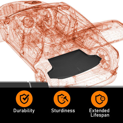 G-PLUS Rear Trunk Cargo Liner Mats Fit for Honda HRV 2023 2024 2025, TPE Custom Fit All Weather Full Cover Protection Cargo Mats Black