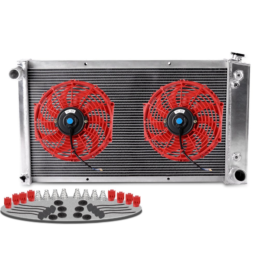 Compatible For CHEVY C/K SERIES C10 C20 K10 K20 PICKUP 1967 1968 1969 1970 1971 1972 Aluminum Radiator Replacement + 12" Radiator Cooling Fan