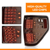 G-PLUS LED Rear Tail Lights Compatible With 2009-2014 Ford F150 2/4 Door Pickup Dual-Row LED Brake Lamps Chrome Housing Driver & Passenger Side BL3Z13405B BL3Z13404B BL3Z13405AA BL3Z13404AAAssembly