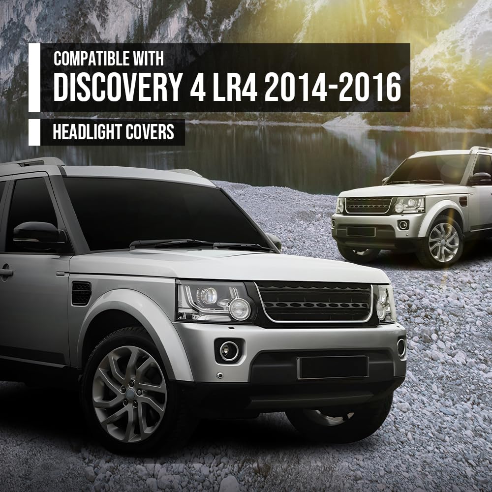 G-PLUS Headlight Lens Cover Compatible with Land Rover Discovery 4 LR4 2014-2016 Left & Right Pair Front Headlamp Lens Cover Clear