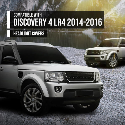 G-PLUS Headlight Lens Cover Compatible with Land Rover Discovery 4 LR4 2014-2016 Left & Right Pair Front Headlamp Lens Cover Clear
