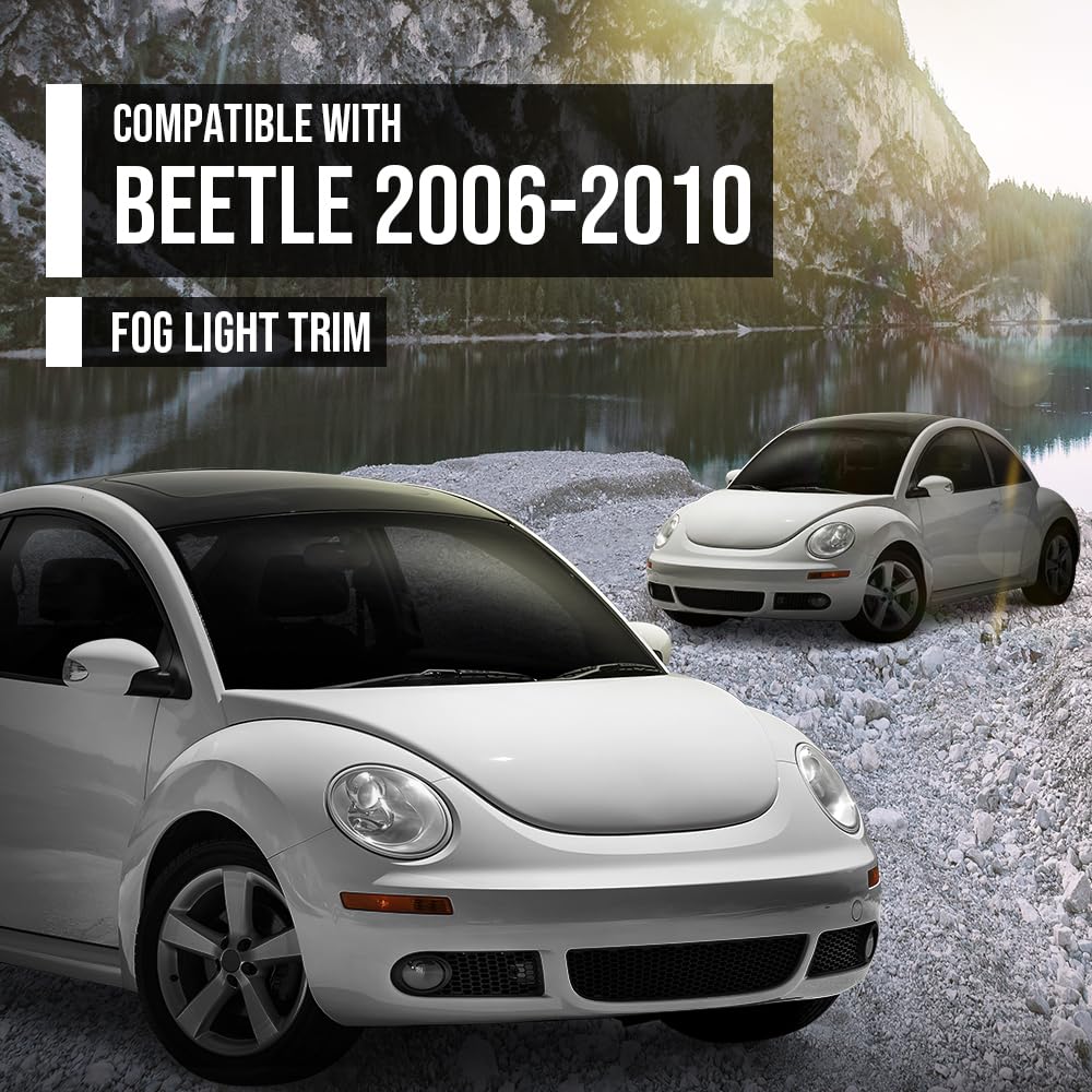 G-PLUS Pair Fog Light Trim Compatible with VW Beetle 2.5 2006-2008 Fit VW Beetle TDI 2006 1C0807684B01C, 1C0807683J01C Black