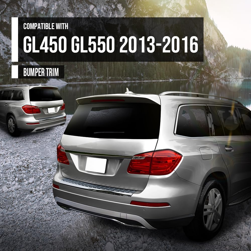 G-PLUS Rear Upper Bumper Face Bar Trim Molding Compatible with Benz GL350 GL450 GL550 2013-2016 1668851001, 1668851274 Silver