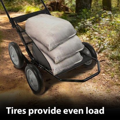 G-PLUS 500 Pounds Capacity Foldable Multi Use Deer Game Recovery Cart Utility Gear Dolly with 4 Oversized Wheels All Terrain Cart