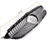 Front Diamond Style Grille Grill Trim Shell Compatible with W205 C Class C250 C300 C400 C450 AMG Sport 2015 2016 2017 2018 Without Camera