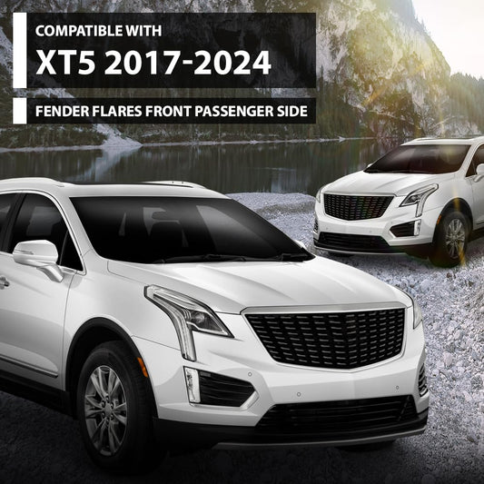 G-PLUS Fender Flares Front Passenger Right Side Compatible with Cadillac XT5 2017-2024 84096070, GM1291263 Black