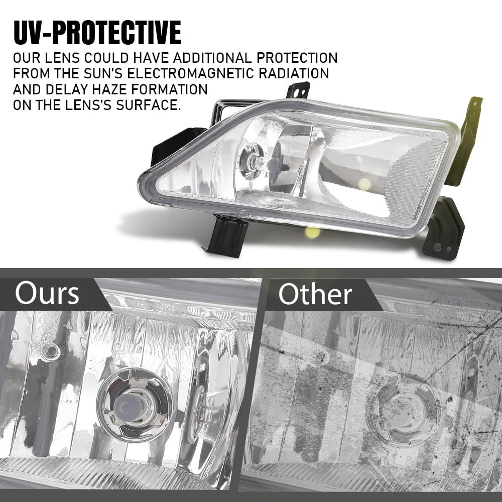 G-PLUS Pair Fog Lights Bumper Driving Lamps Left+Right Compatible with Honda Pilot 2006 2007 2008 33951S9VA11, 33901S9VA11 White