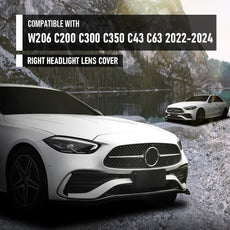 G-PLUS Headlight Lens Cover for Benz W206 C200 C300 C43 C63 2021-2023 Clear Lens Front View
