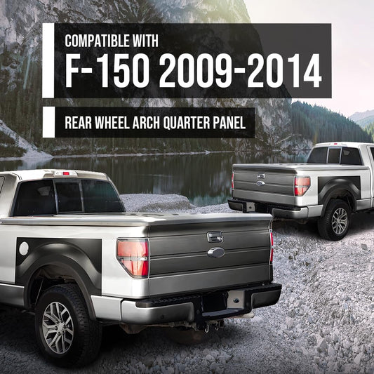 G-PLUS Rear Wheel Arch Quarter Panel Compatible with Ford F150 Pickup Truck 2009-2014 Black