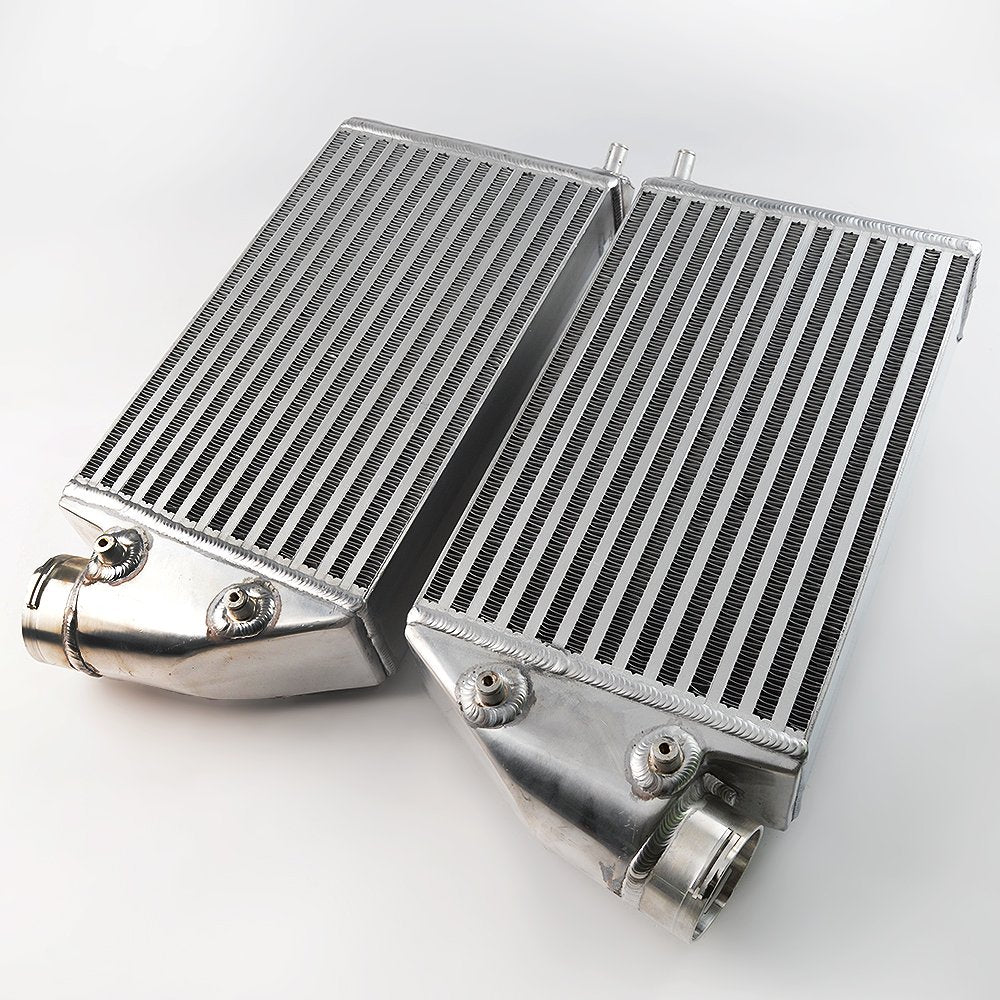 2.75" Inlet/Outlet Twin Left & Right Turbo Aluminum Performance Intercooler Kit Compatible For PORSCHE 996 997 TT TURBO GT2 2001-2009