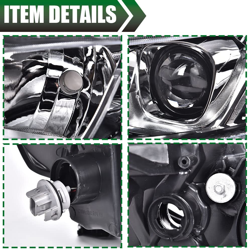 G-PLUS Projector Headlights, Compatible with Honda Civic 2016-2021 2/4Door DX EX/EX-L/EX-T LX/LX-P Si Sport,(NOT For Factory LED Headlight Models) Halogen Model LED DRL (Passenger & Driver Side)