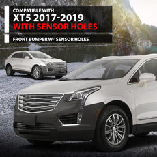 G-PLUS Front Upper Bumper Cover for Cadillac XT5 2017-2019 Sensor Holes Black Front View