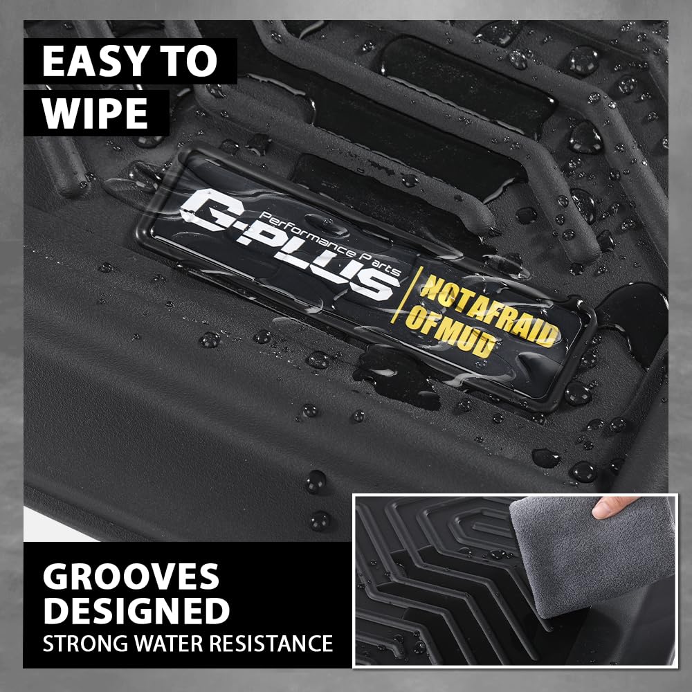 G-PLUS Floor Mats Compatible with Honda Accord 2023-2024 All Weather Full Cover Protection 1st & 2nd Row Liner TPE Car Floor Cargo Liners Accessories Black