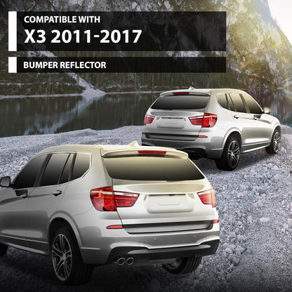 G-PLUS Rear Bumper Reflector Compatible with BMW X3 2011-2017 M Aerodynamics Package (Code S715A) 63147217316, 63147217315, BBM1185104C, M1184104C RH&LH Red