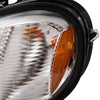 G-PLUS Headlights Assembly Compatible With 96-04 Freightliner Columbia Models Headlights Clear Lens Chrome Housing Amber Reflector (Driver+Passenger(Left+Right)) Bumper Headlamps,faros delanteros