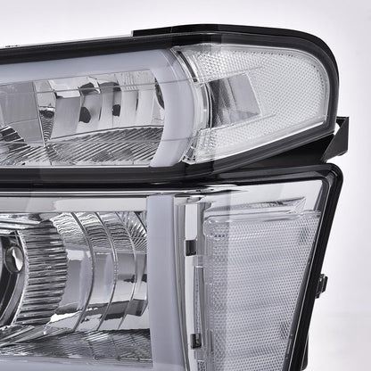G-PLUS LED Headlights Assembly Compatible with Chevy Colorado/GMC Canyon 2004-2012,Fit Isuzu i-280 i-350 2006,Fit Isuzu i-290 i-370 2007-2008 Headlamps Smoky Lens Chrome Housing Clear Reflector