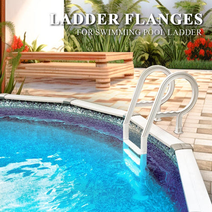 G-PLUS Ladder Flanges Fit Heavy Duty Resin in-Pool Above Ground Swimming Pool Ladder White