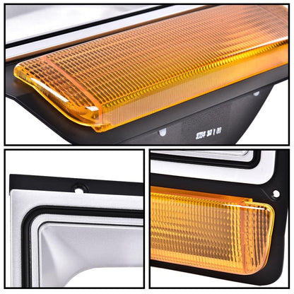 G-PLUS Headlights Bezel w/Corner Parking Light Compatible with Dodge Pickup Truck 1986-1990 Headlamps Head light Doors Headlamps Bezels Pair Set 4249810 CH2513122 4249811 CH2512122,faros delanteros