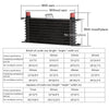 G-PLUS AN10-10AN Universal Engine Aluminum Transmission Racing Oil Cooler (Black, 15 Row Japanese-Style)