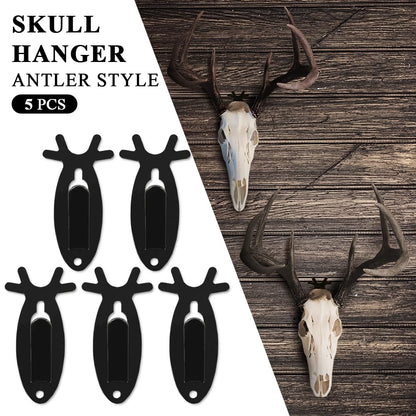 G-PLUS Black 5PCS Wall Hanger Hook European Antler Style Wall Mount Bracket for Hanging Mounting Elk Deer Antelope Living Room Bedroom Home Decor