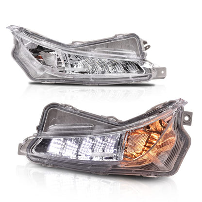 G-PLUS Double Color LED Fog Lights Lamps DRL W/Bulbs Compatible with 2015-2017 Toyota Camry XSE XLE TO2531153,TO2530153 8151006050, 8152006050