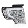 G-PLUS LED Left + Right Side Tube Headlights & Rear Tail Lights Compatible With 2009-2014 Ford F150 (Clear Lens Chrome Housing Headlights + Tail Lights)