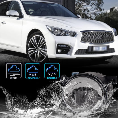 G-PLUS Front Bumper Mounted Fog Light Assembly Replacement For 2015-2017 Infiniti Q50 QX50 QX60 QX80 Driving Lamps Right Passenger Side w/Bulbs LED Type Replacement 261554GA0A
