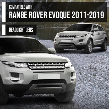 G-PLUS Headlight Lens Cover Compatible with Land Rover Range Rover Evoque 2011-2019 Left & Right Pair Front Headlamp Lens Cover Clear