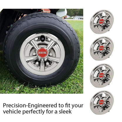 G-PLUS Golf Cart Wheel Covers Hub Caps 8" Chrome Compatible with EZGO, Club Car & Yamaha