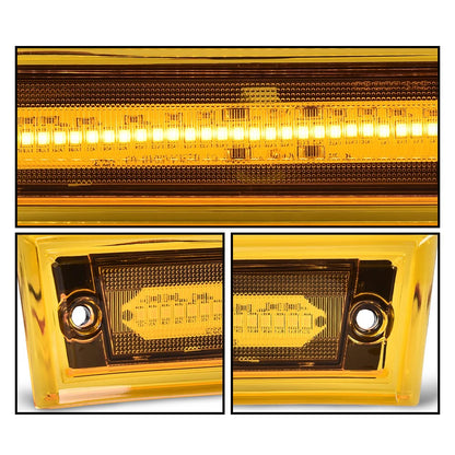 G-PLUS Lens Amber LED Front Side Marker Light Compatible with 81-91 Chevy C10 C20 C30 GMC GM2550115, GM2551107