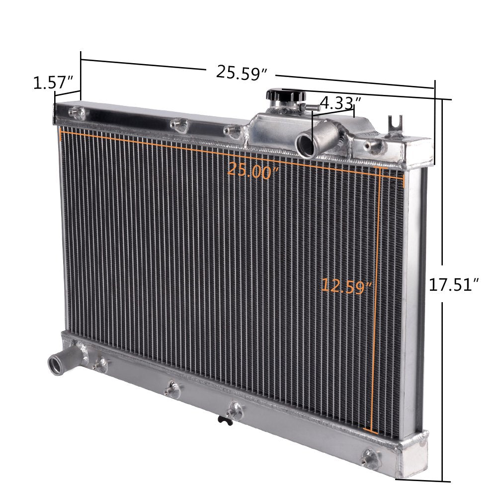 Aluminum Racing Cooling Radiator Replacement For MAZDA MIATA MX5 1.6L 1.8L MT 1990 1991 1992 1993 1994 1995 1996 1997