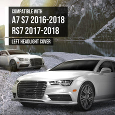 G-PLUS Headlight Lens Cover for Audi A7 RS7 2016-2018 Left Clear Front View